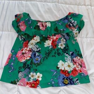 Green Floral Blouse